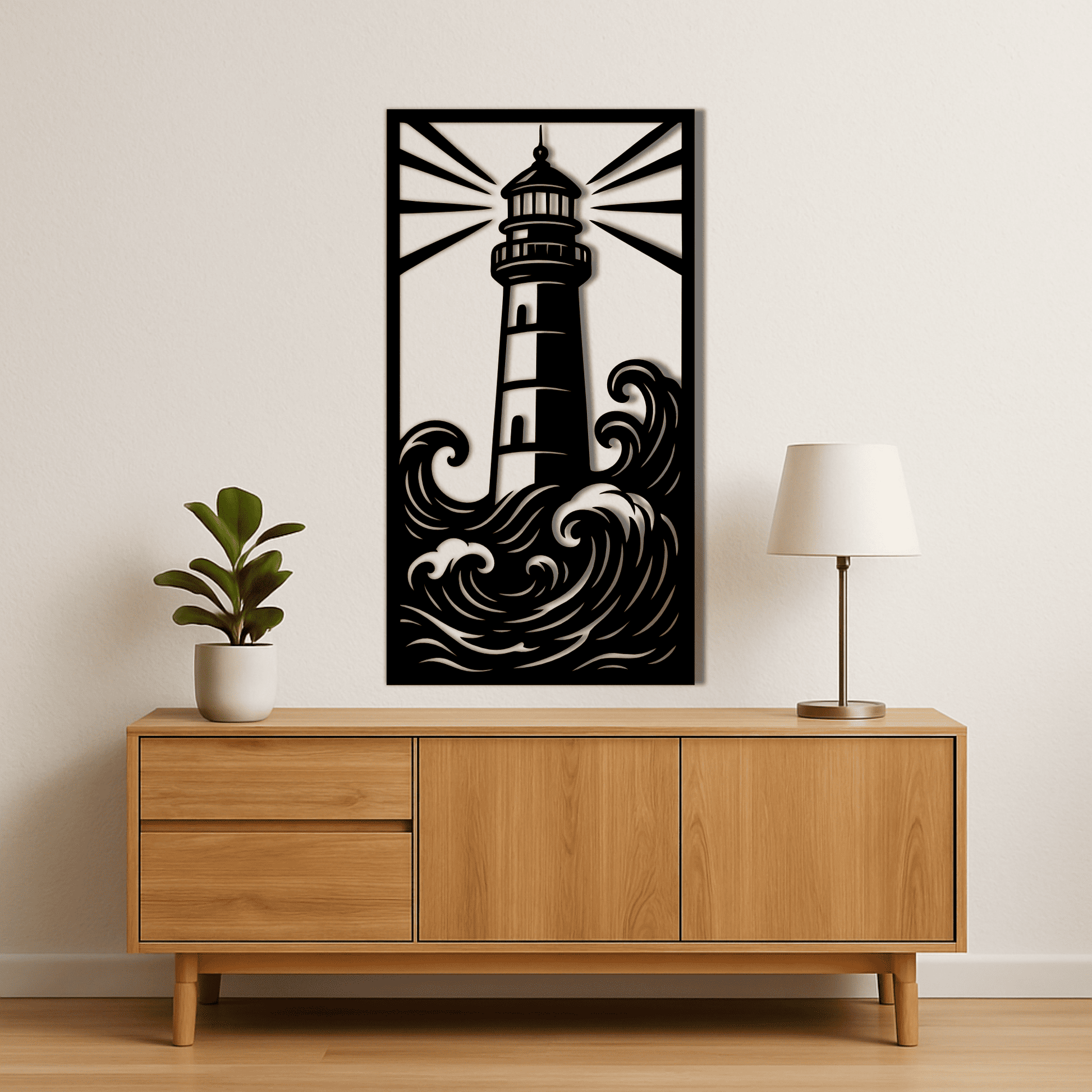 Nautical lighthouse panel design for Cricut and Glowforge