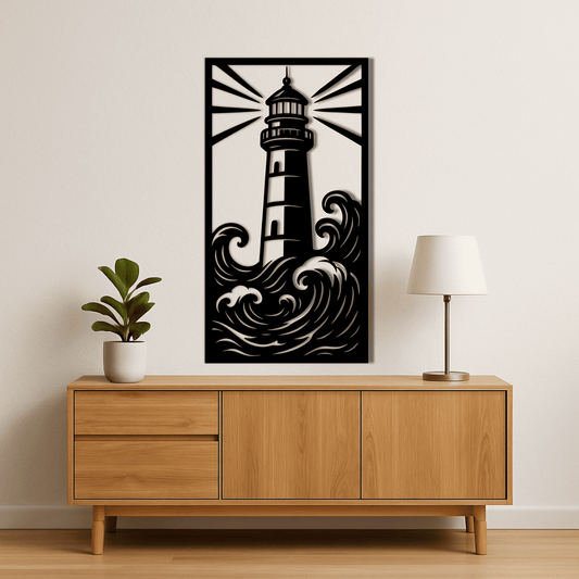 Nautical lighthouse panel design for Cricut and Glowforge
