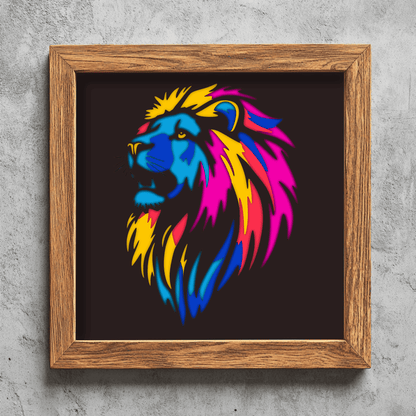 6 layer lion silhouette cutting files for CNC