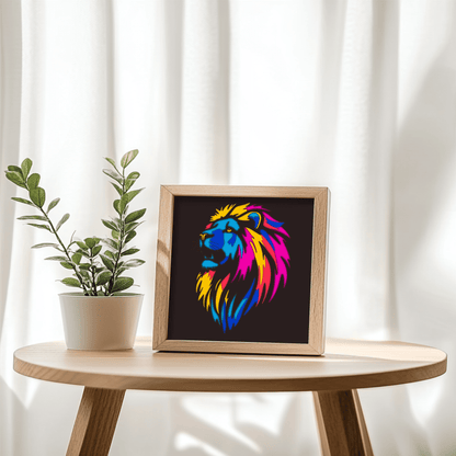 Modern abstract lion paper cut design for Cricut
