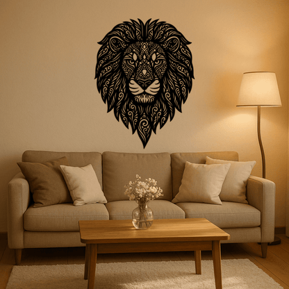 Tribal lion SVG cut file for laser cutting