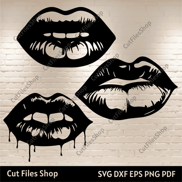 Lips Dxf files, lips svg files, cut files for cricut, Silhouette dxf, vinyl cutting files, lips clipart, kiss svg files, kiss cutting files, cnc files for sale, cnc router files