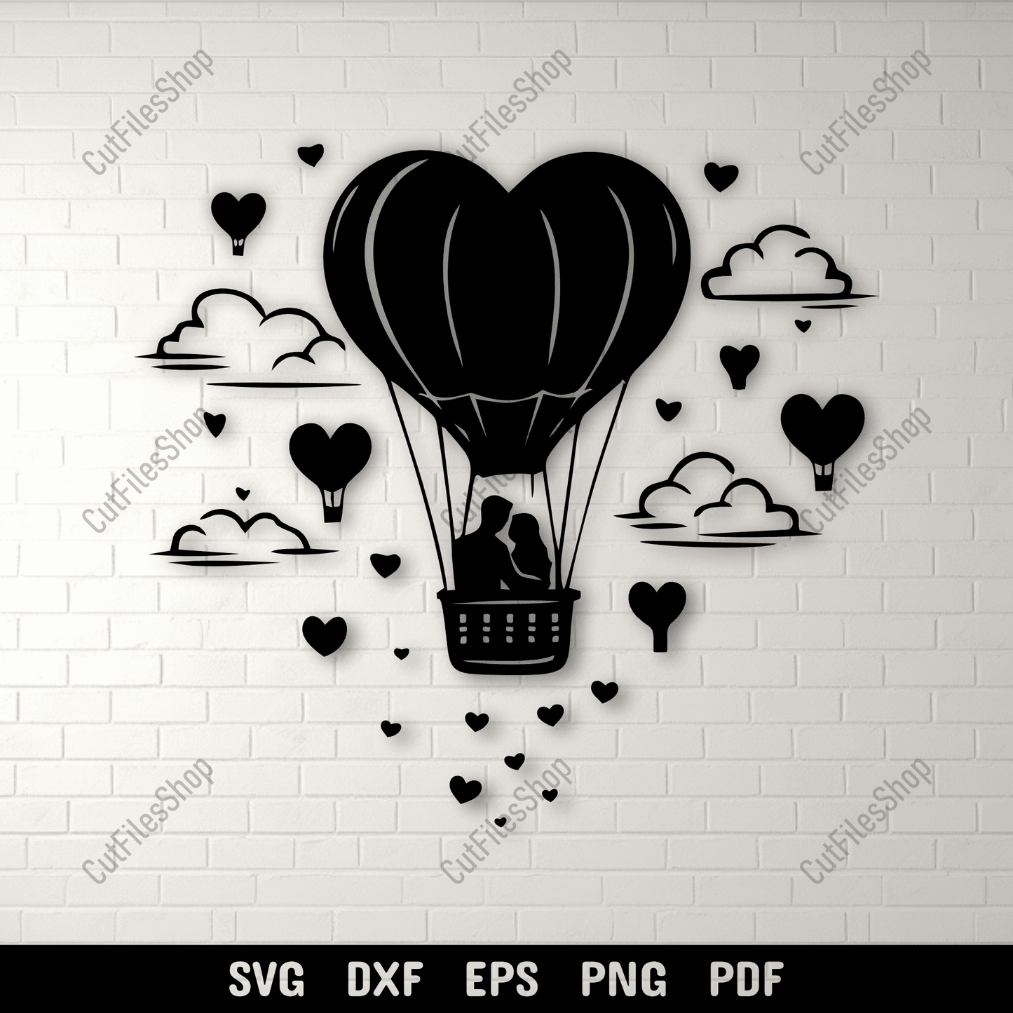 Heart Balloon SVG DXF EPS PNG for Cricut, laser cutting, CNC and sublimation