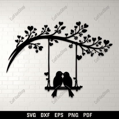 Love Birds SVG DXF EPS PNG for Cricut, laser cutting, CNC and sublimation