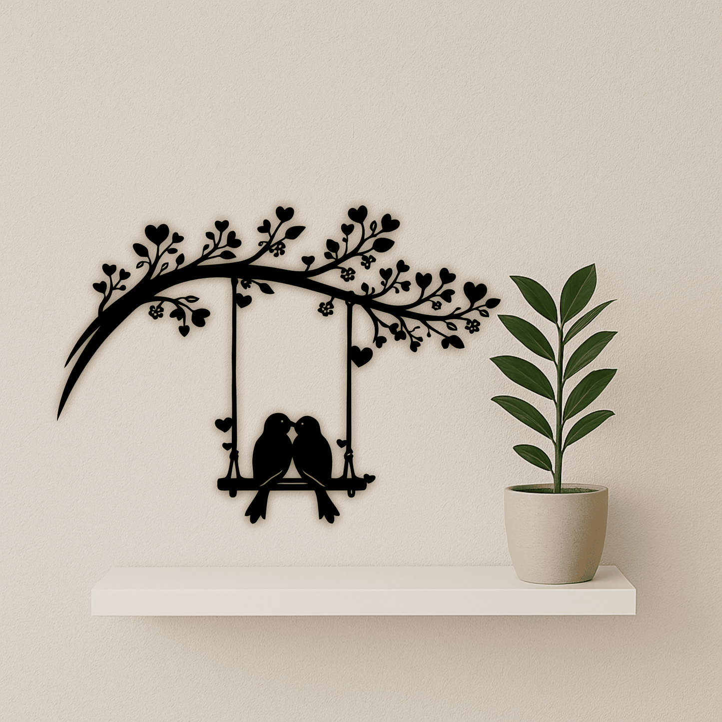 Love birds wall art SVG DXF for laser cutting and CNC signs