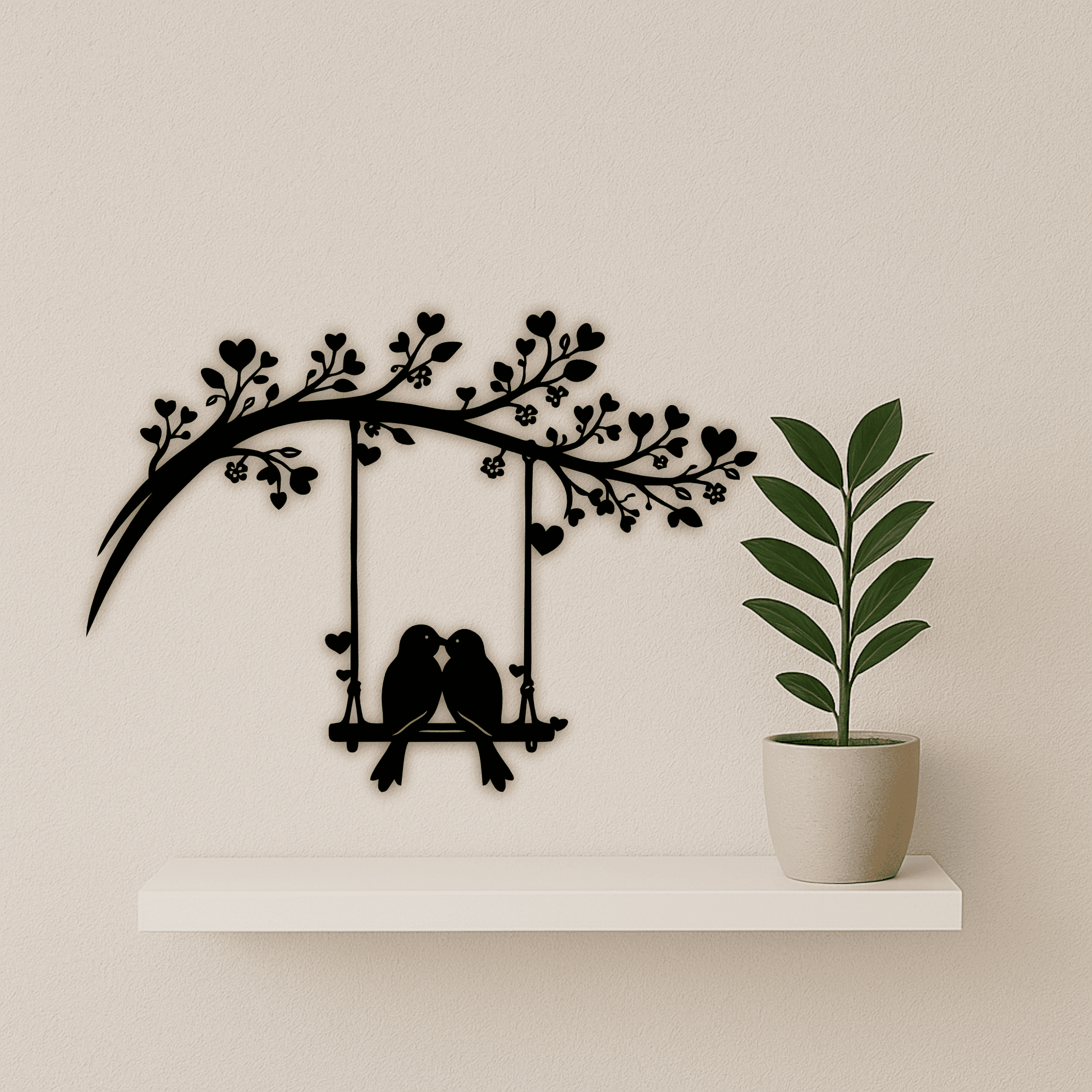 Love birds wall art SVG DXF for laser cutting and CNC signs