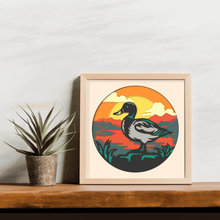 Load image into Gallery viewer, 3D Mallard Shadow Box Svg, 3D layered Svg cut files, Papercut Art, Multilayer Svg, 3D Bird dxf for Silhouette, 3d shadow box diy, gift diy, paper cut shadow box, 3d bird svg for cricut
