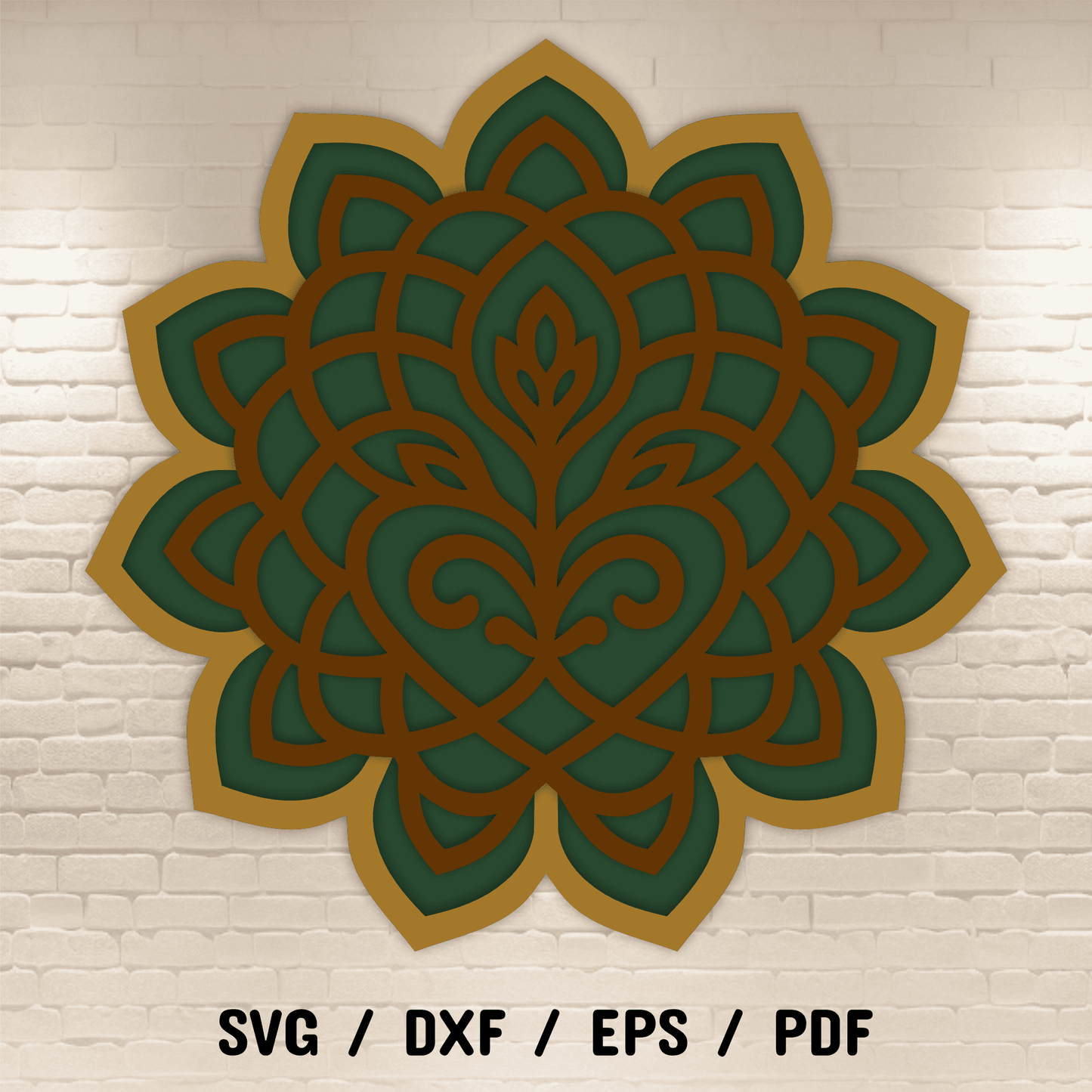 Mandala wall art layered SVG DXF file
