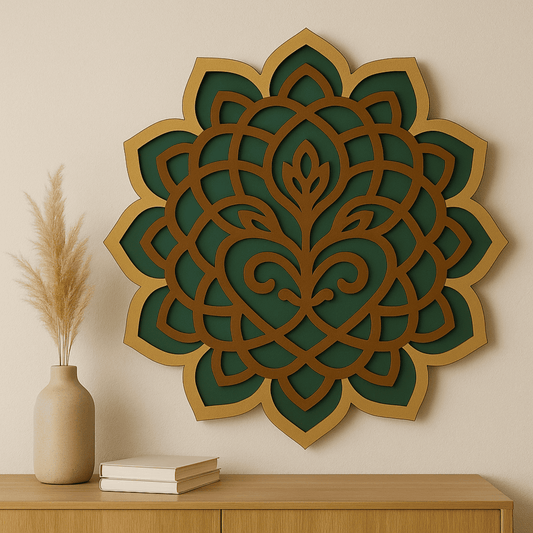 Sacred lotus mandala layered SVG design