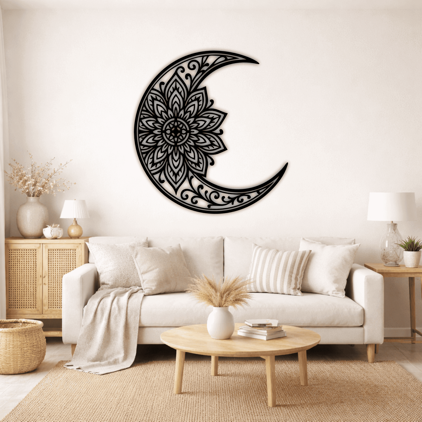 Moon mandala design SVG DXF for xTool, Silhouette and laser projects