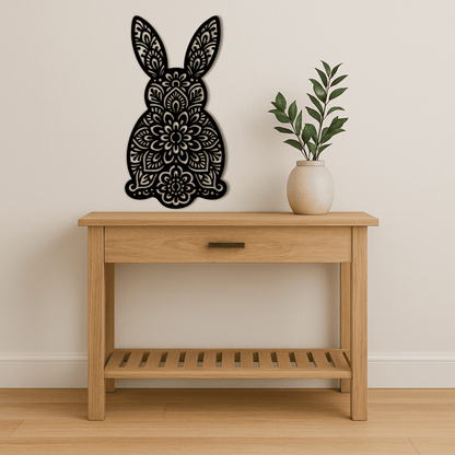 Easter mandala bunny SVG DXF for laser cutting and CNC signs