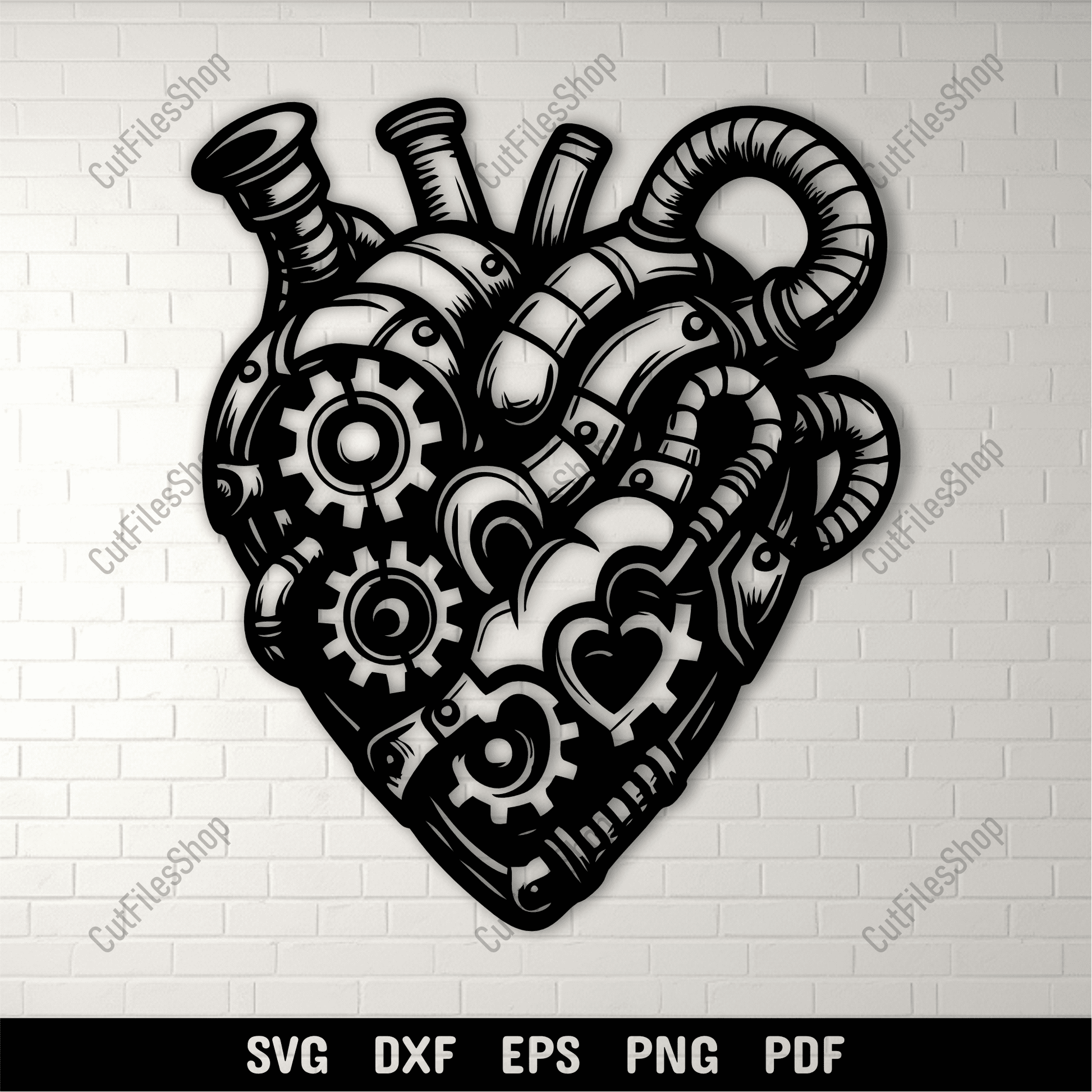 Steampunk Heart SVG DXF EPS PNG for Cricut, laser cutting, CNC and sublimation