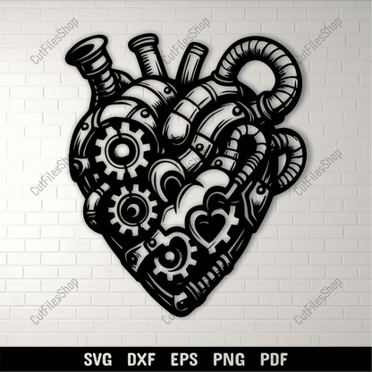 Steampunk Heart SVG DXF EPS PNG for Cricut, laser cutting, CNC and sublimation
