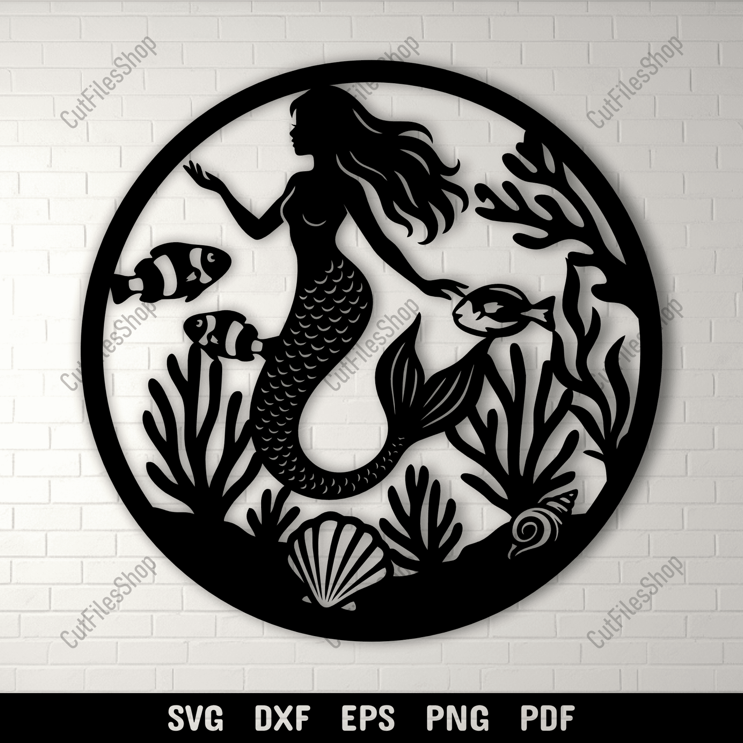 Mermaid SVG DXF EPS PNG for Cricut, laser cutting, CNC and sublimation projects