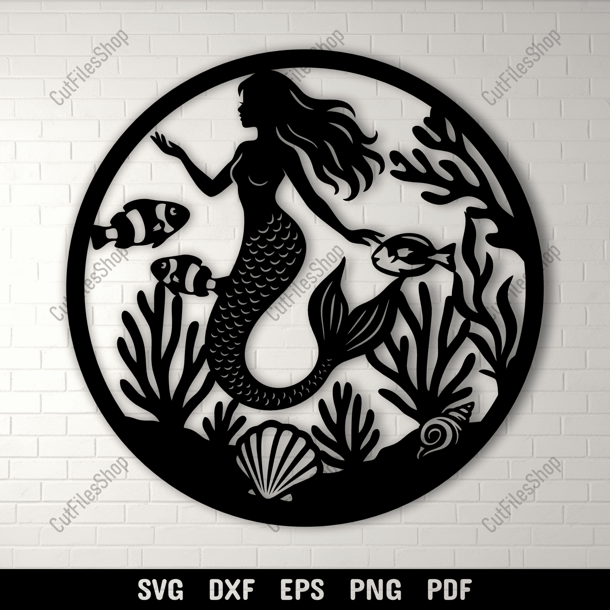 Mermaid SVG DXF EPS PNG for Cricut, laser cutting, CNC and sublimation projects