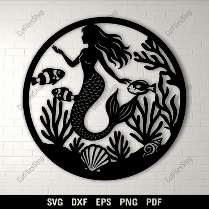Mermaid SVG DXF EPS PNG for Cricut, laser cutting, CNC and sublimation projects