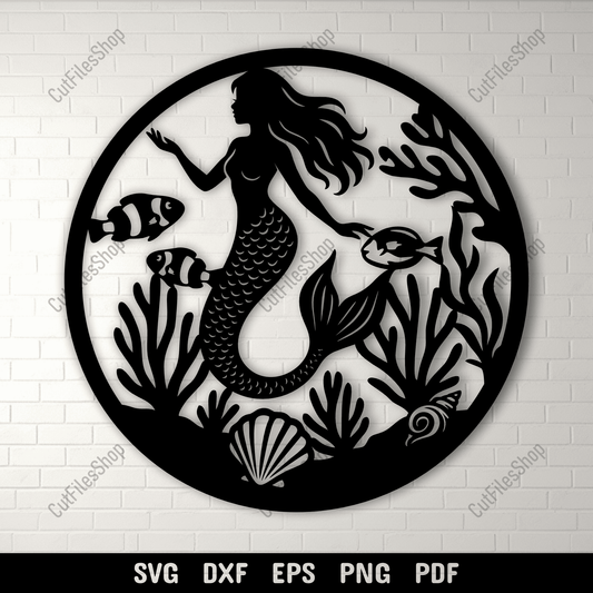 Mermaid SVG DXF EPS PNG for Cricut, laser cutting, CNC and sublimation projects
