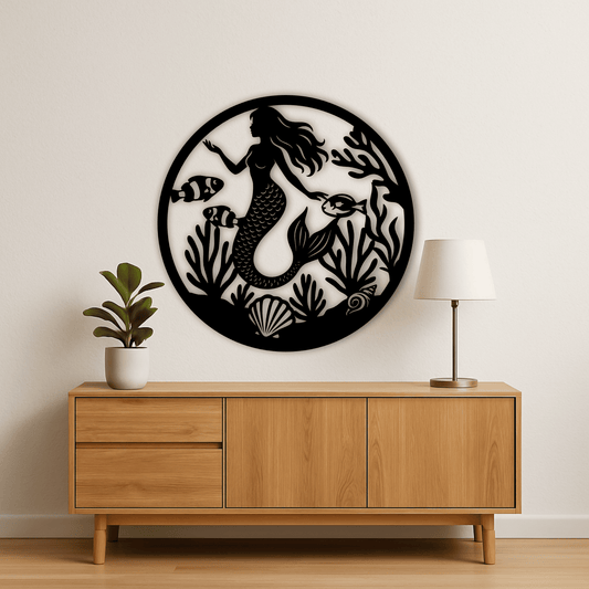 Underwater mermaid scene SVG DXF for xTool, Silhouette, laser and wall art