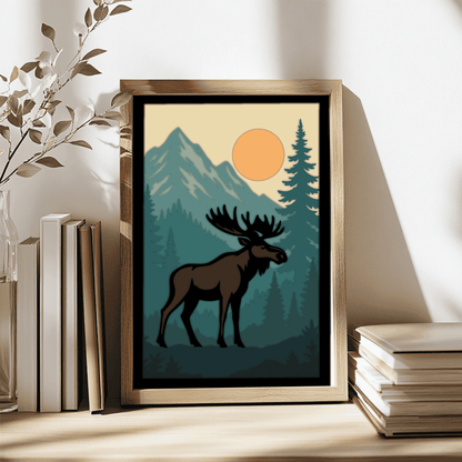 moose multilayer svg forest mountain scene
