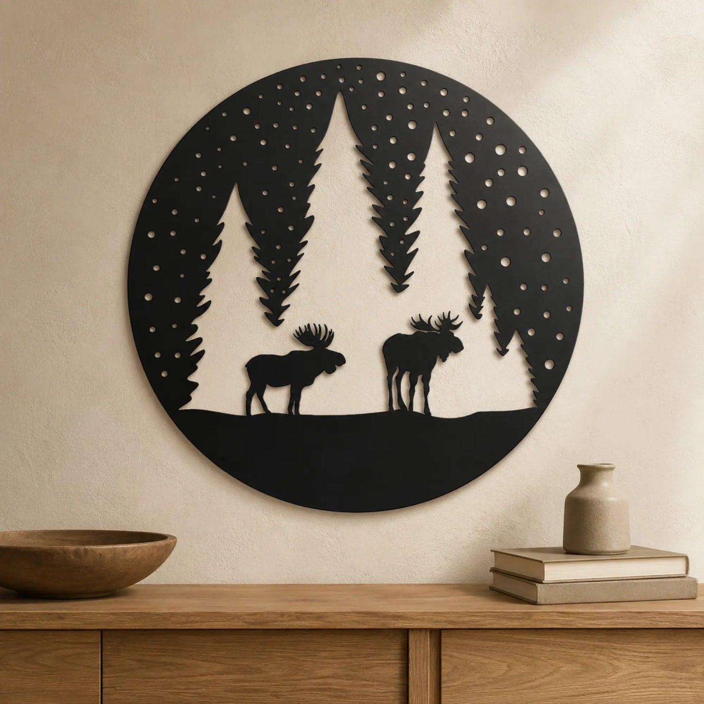 Moose winter forest DXF digital cut file