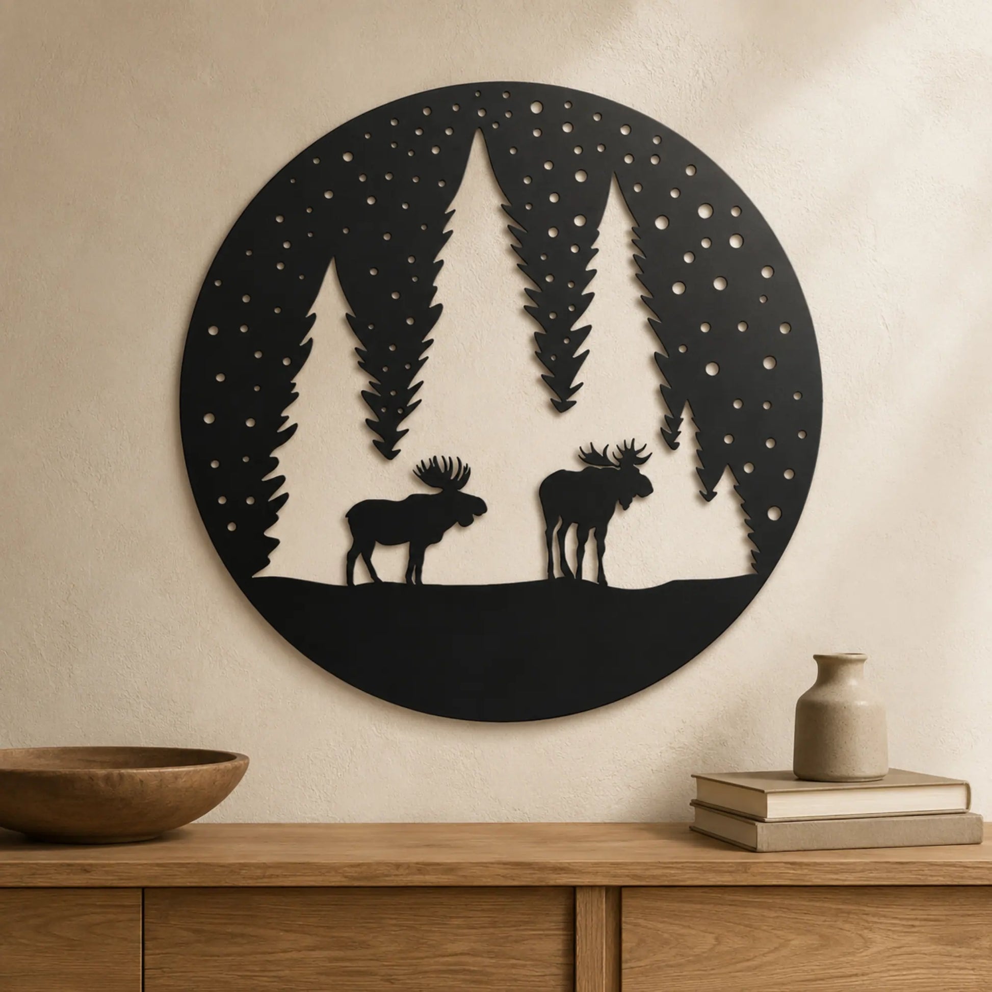 Moose winter forest DXF digital cut file