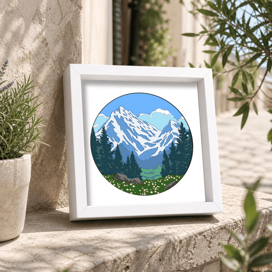 alpine mountain multilayer svg for cricut