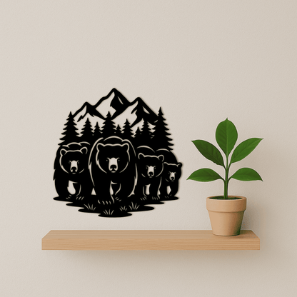 Mountain bears SVG DXF for rustic wall art and handmade gifts