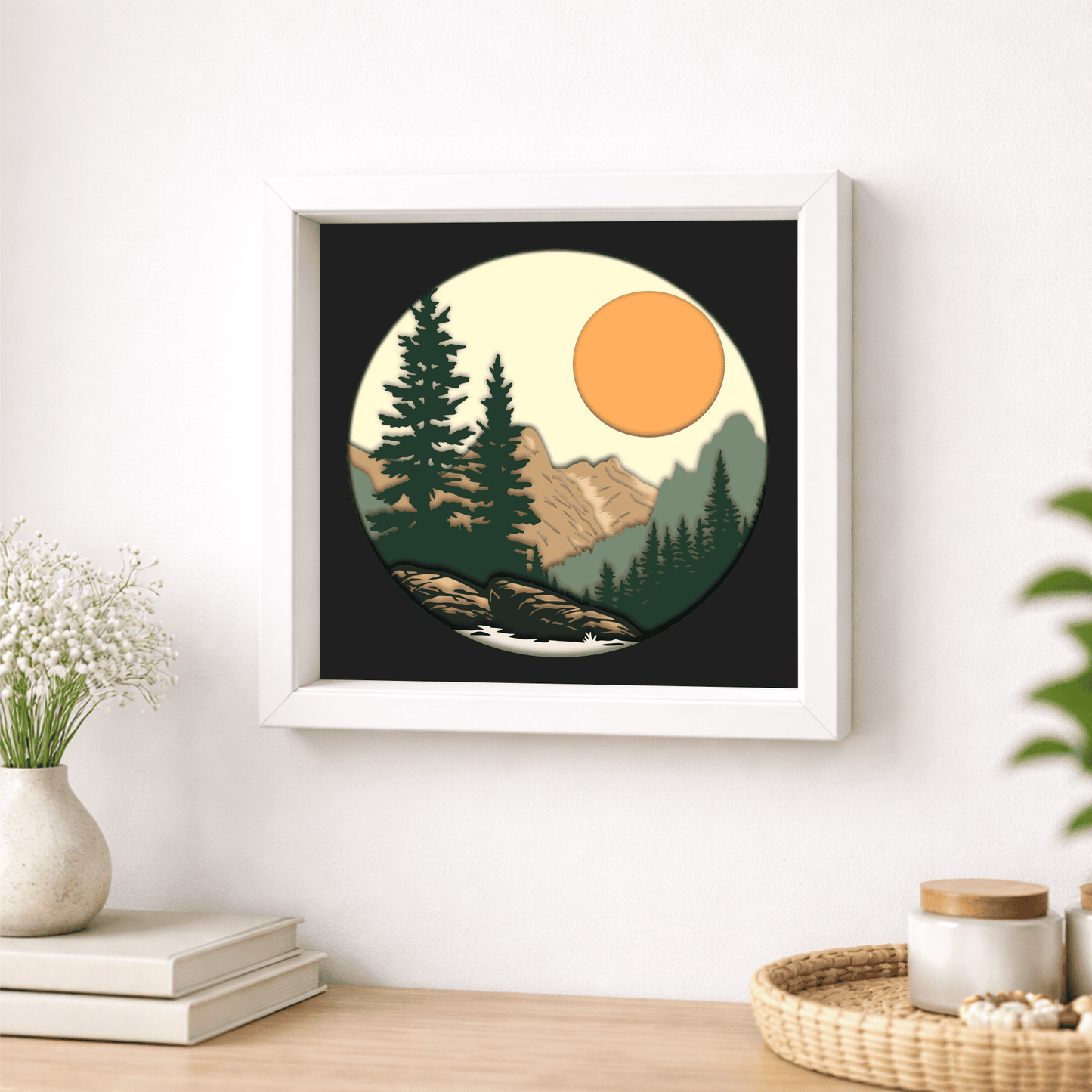 mountain shadow box svg for cricut