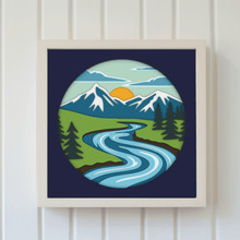 Load image into Gallery viewer, Mountains Layered Svg for Cricut, 3D shadow Box, dxf for laser cut, Silhouette, Multilayer cutting files
