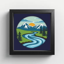 Load image into Gallery viewer, Mountains Layered Svg for Cricut, 3D shadow Box, dxf for laser cut, Silhouette, Multilayer cutting files
