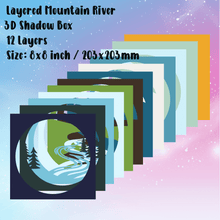 Load image into Gallery viewer, Mountains Layered Svg for Cricut, 3D shadow Box, dxf for laser cut, Silhouette, Multilayer cutting files
