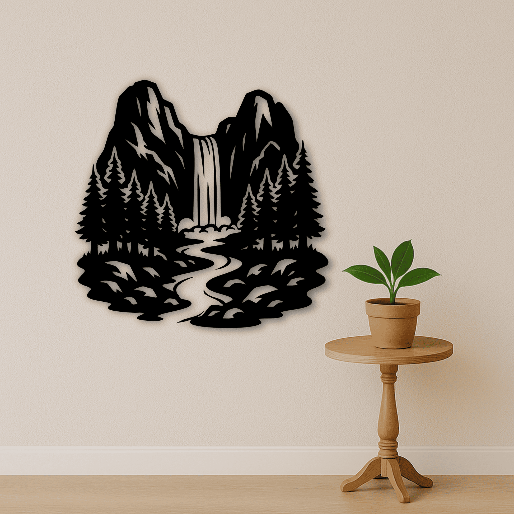 Mountain landscape design for Glowforge and Cricut