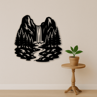 Mountain landscape design for Glowforge and Cricut