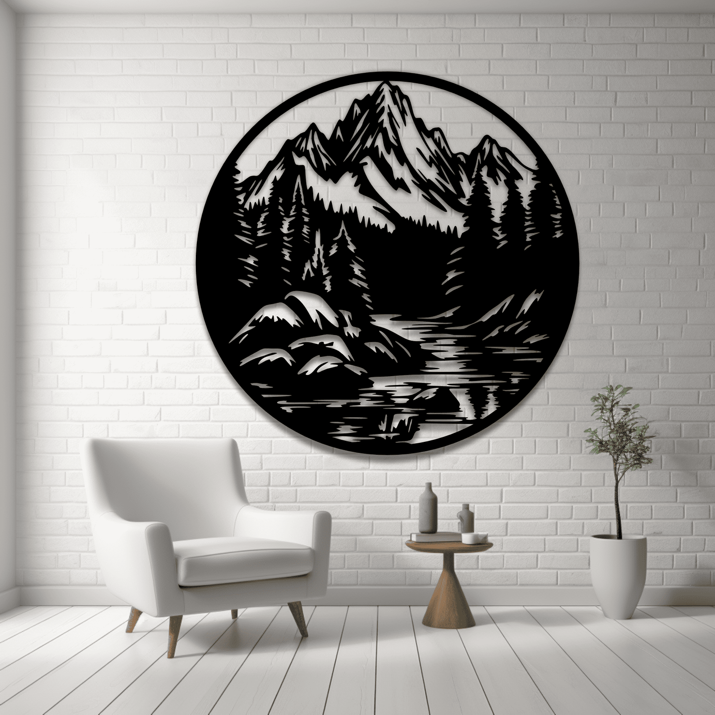 Mountain Range SVG for Cricut, DXF for CNC Laser Cutting Projects, Forest dxf for Plasma
