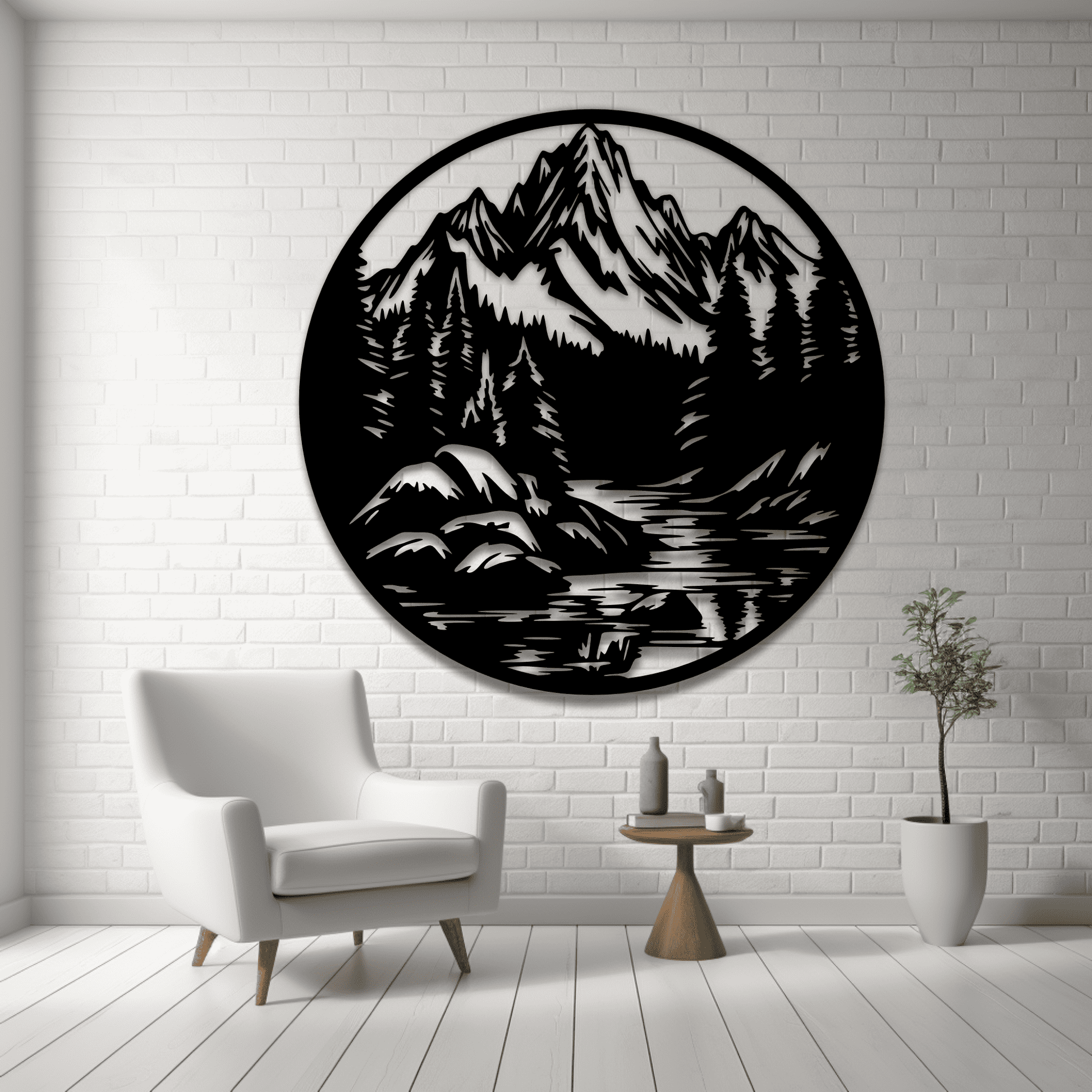 Mountain Range SVG for Cricut, DXF for CNC Laser Cutting Projects, Forest dxf for Plasma