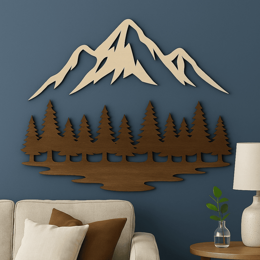 Forest landscape SVG design for laser cutting