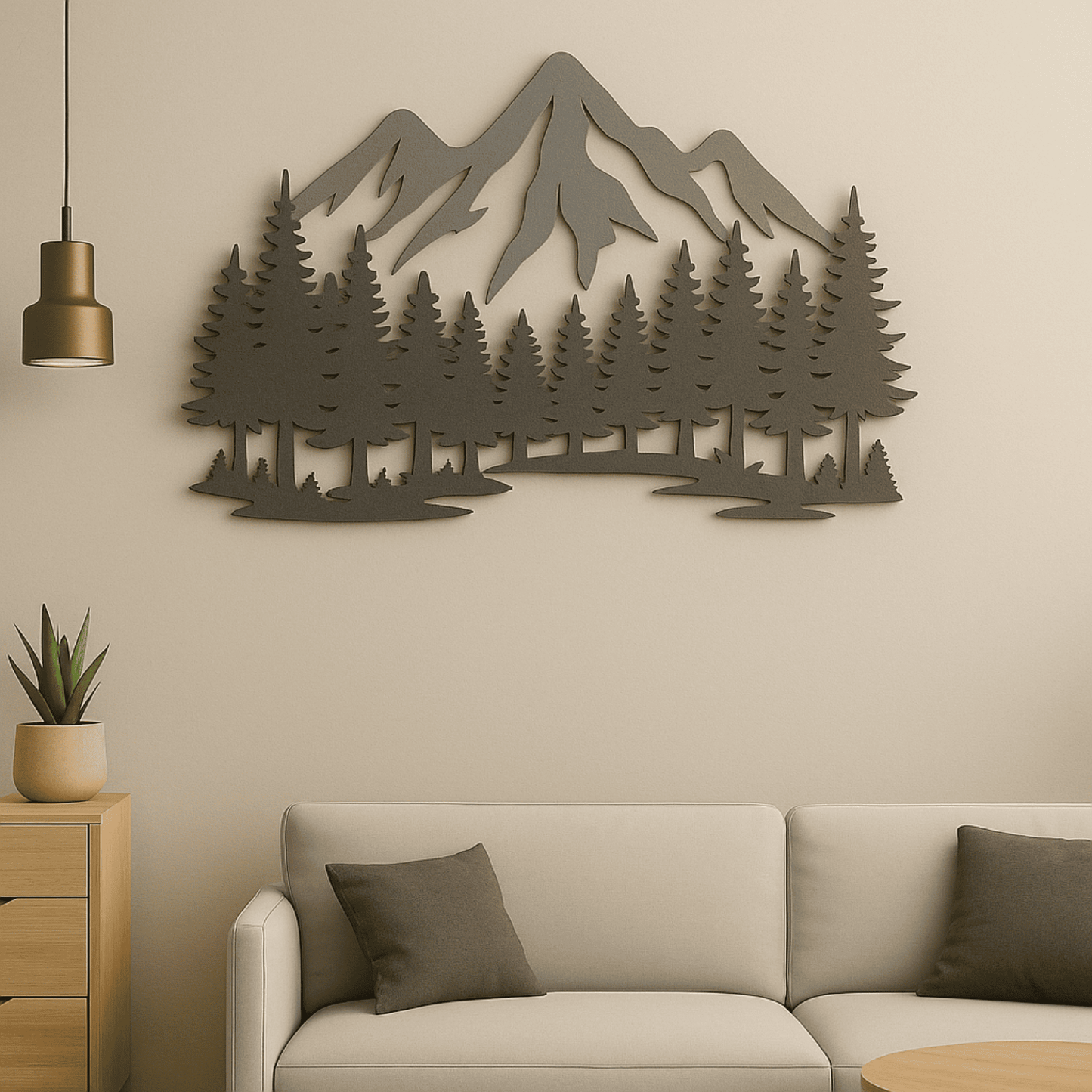 Rustic mountain forest wall art cut file
