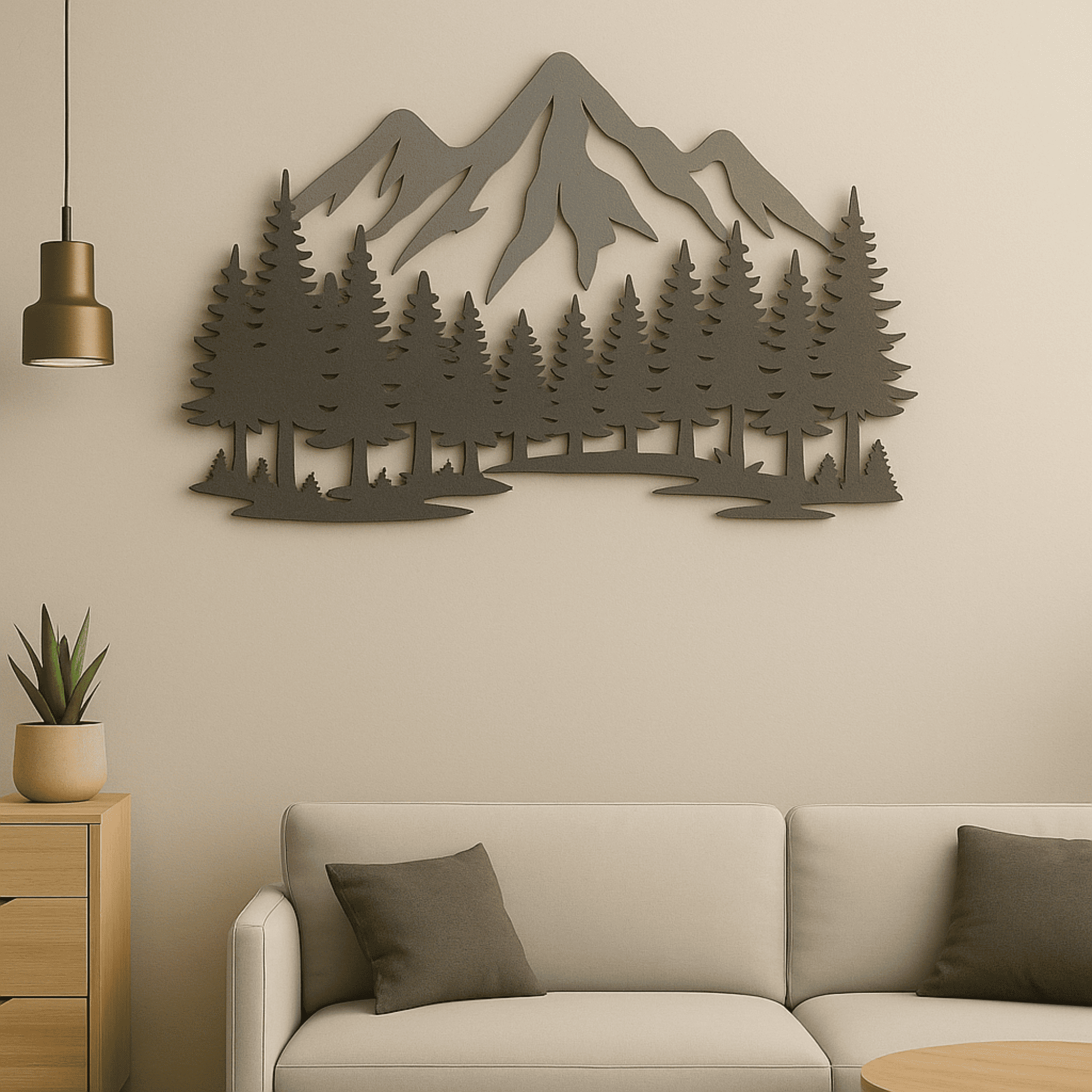 Rustic mountain forest wall art cut file