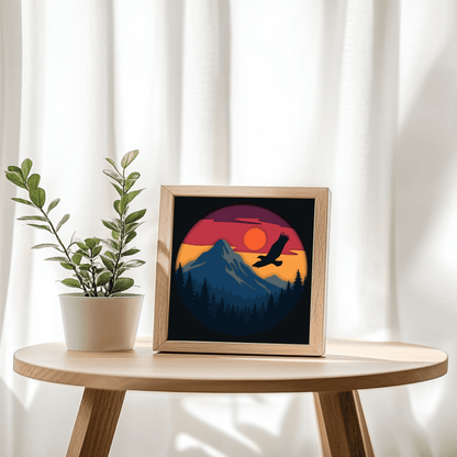 11 layer scenic mountain shadow box SVG for Glowforge