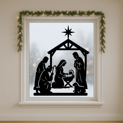 Laser-cut Christmas nativity silhouettes for Cricut and Glowforge