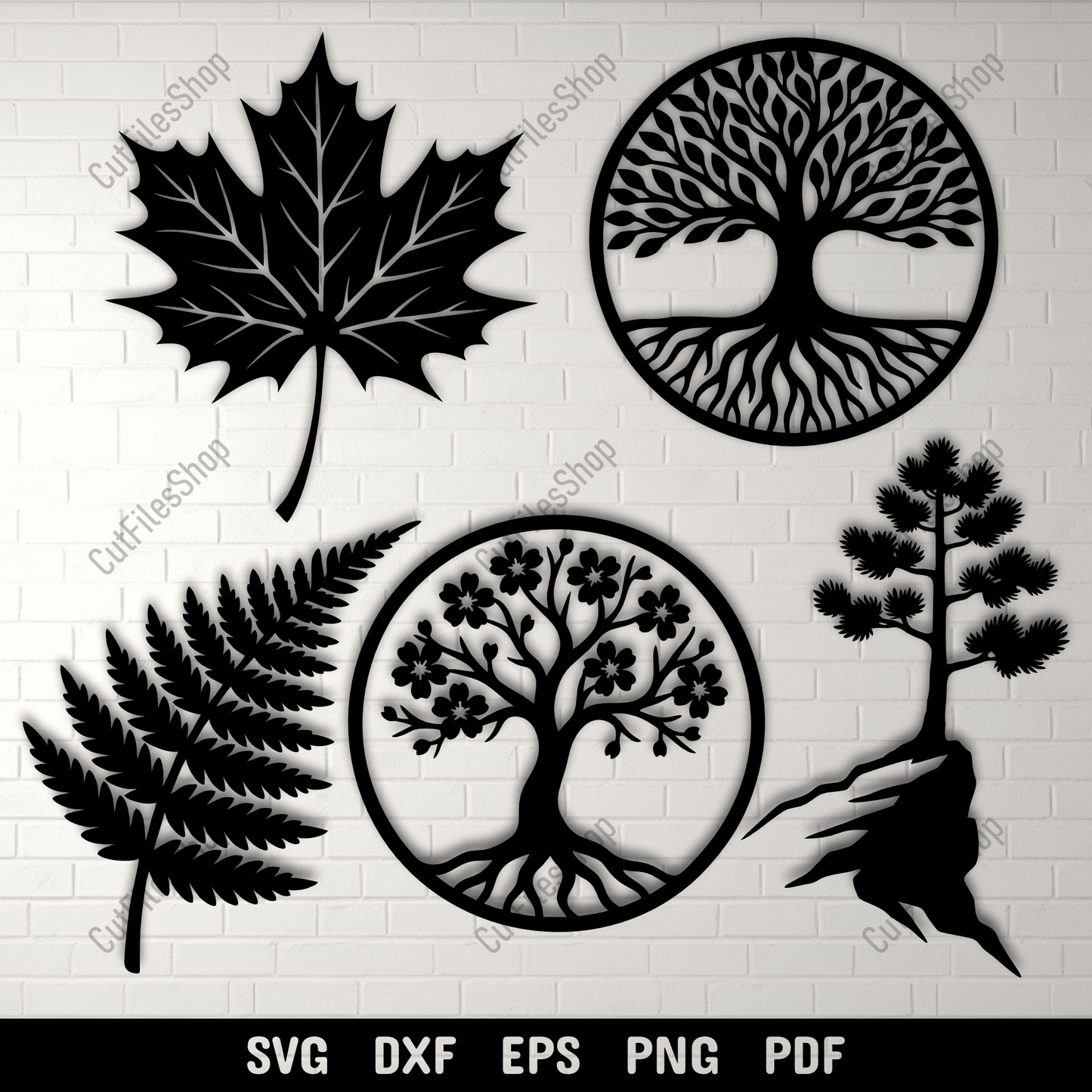 Tree of life circular silhouette SVG design