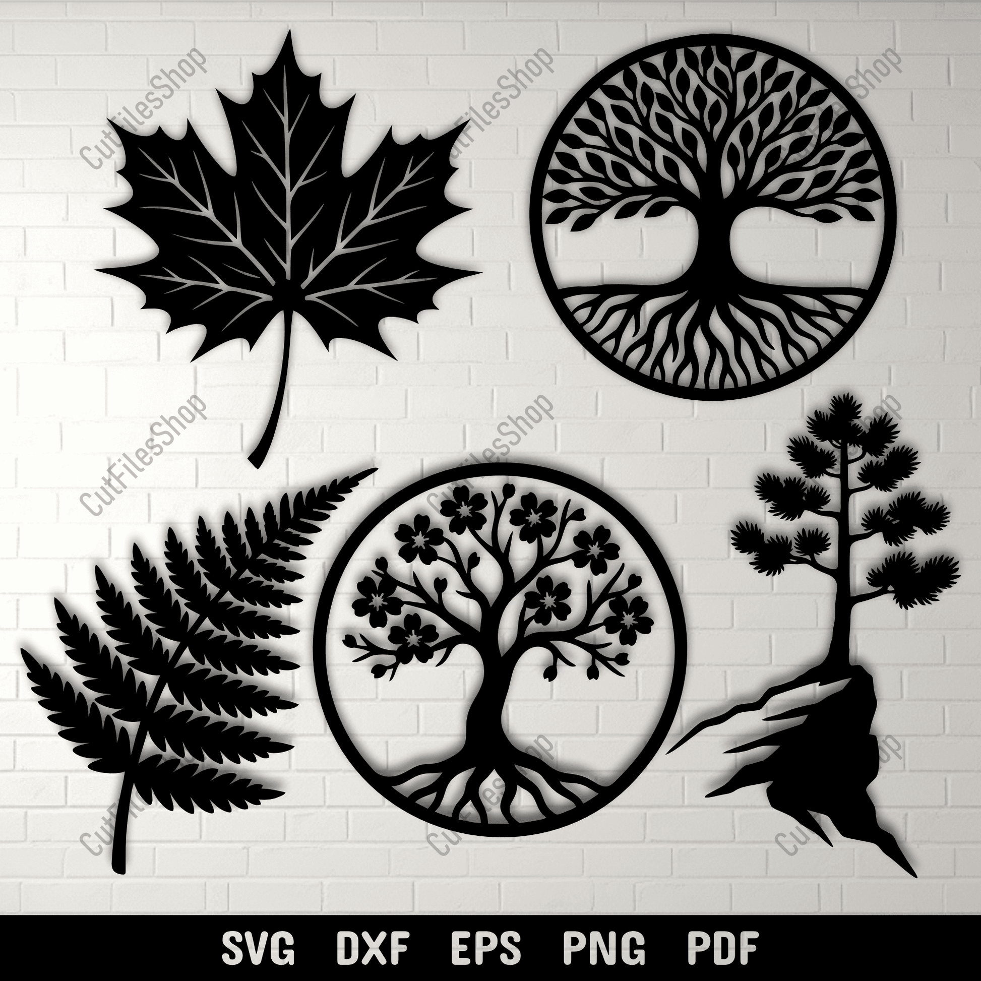 Tree of life circular silhouette SVG design