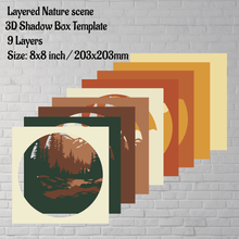 Load image into Gallery viewer, 3d Shadow box crafts, layered wood art, Papercut 3d layered, Instant download Cut files

