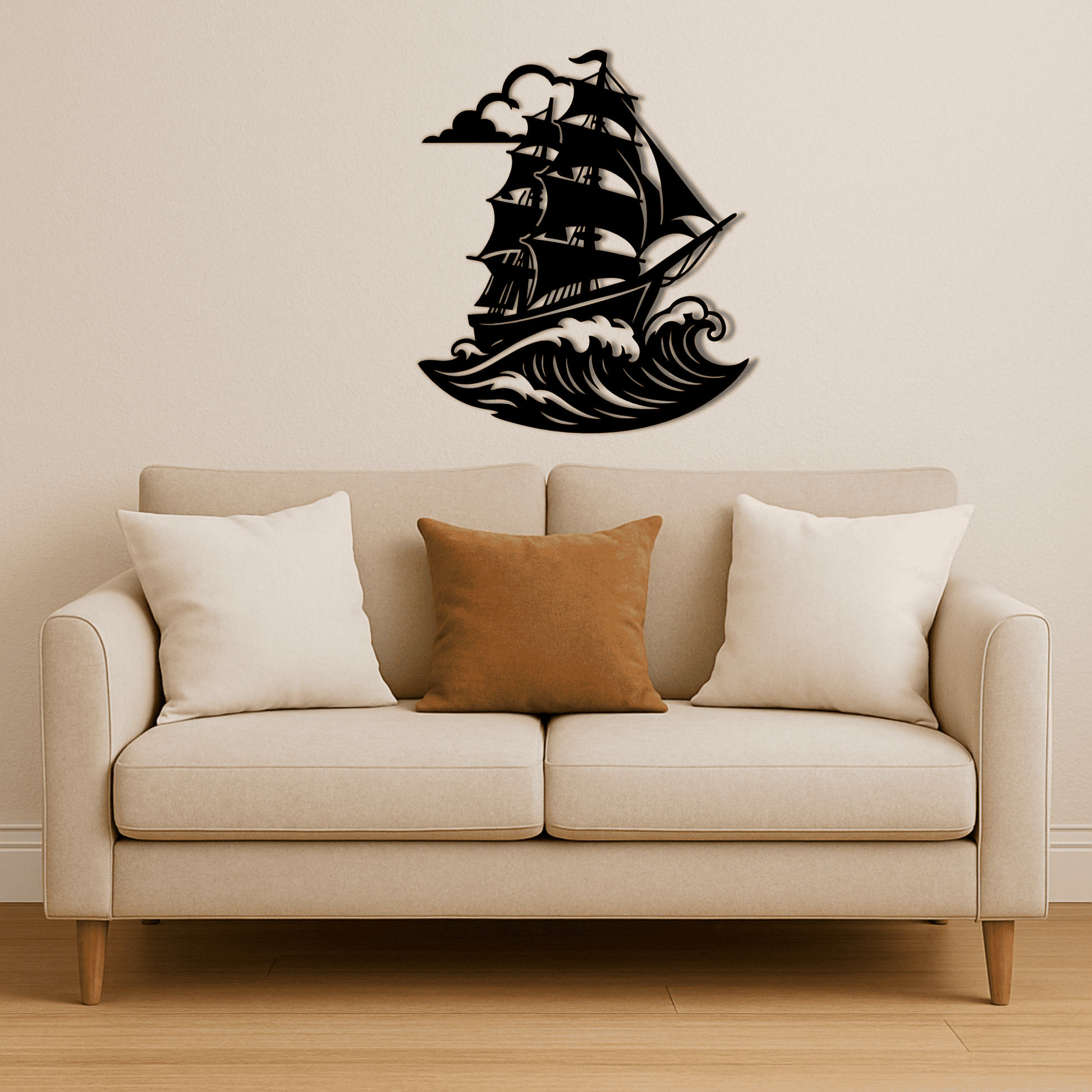 Pirate boat vector file for laser cutting