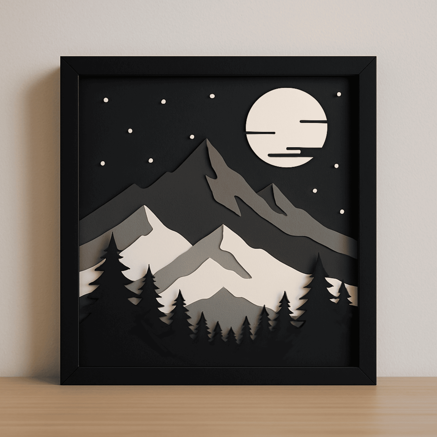 mountain shadow box layered svg