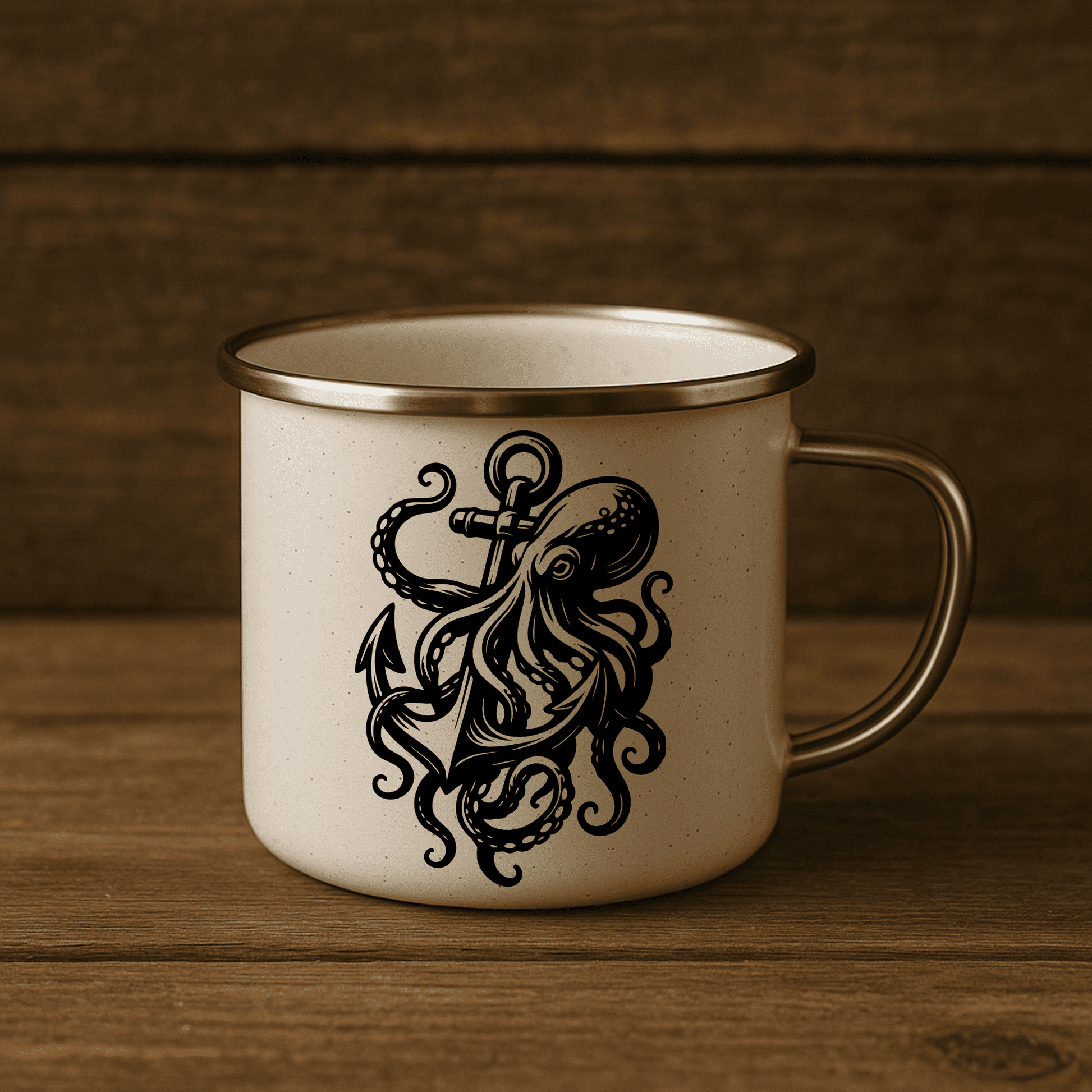 Octopus and anchor design for vinyl decals and engraving