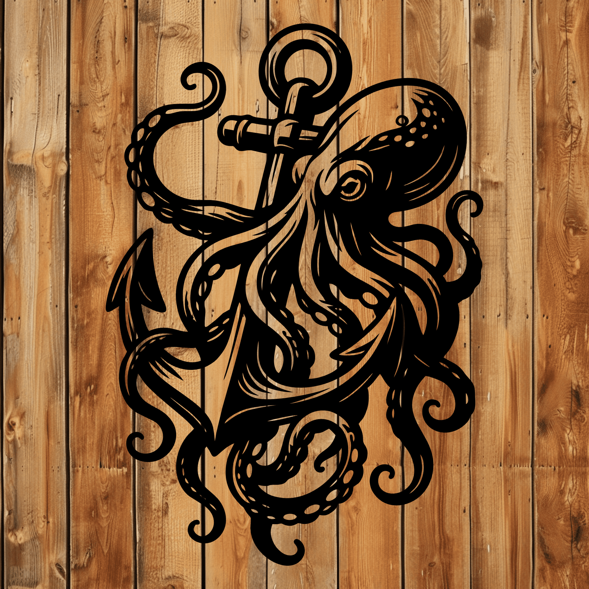 Ocean-themed octopus anchor design for CNC plasma cutters
