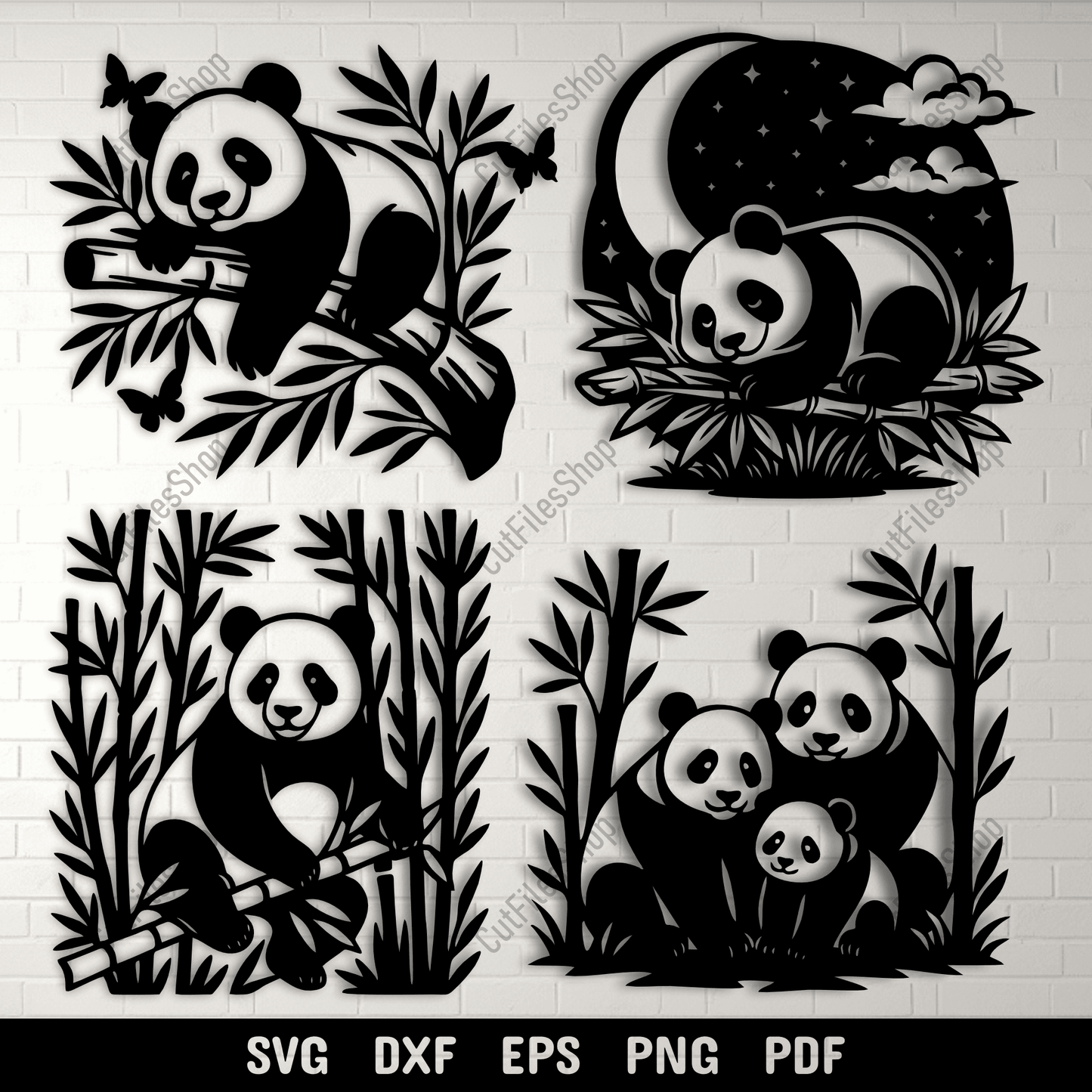 Cute panda eating bamboo SVG design