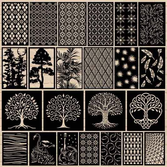 Decorative panel designs SVG DXF for xTool, Silhouette and CNC projects