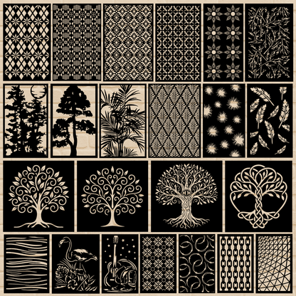 Decorative panel designs SVG DXF for xTool, Silhouette and CNC projects